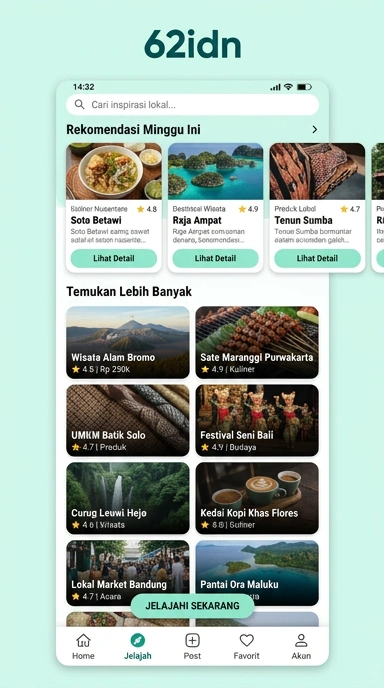 Tampilan katalog aplikasi 62idn