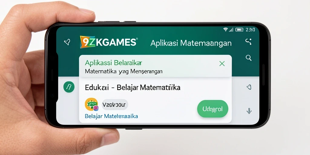 Tampilan menarik antarmuka aplikasi Belajar Matematika.