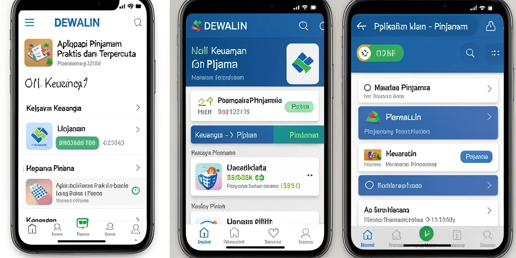 Antarmuka DEWALIN yang simpel dan mudah digunakan untuk pinjaman.